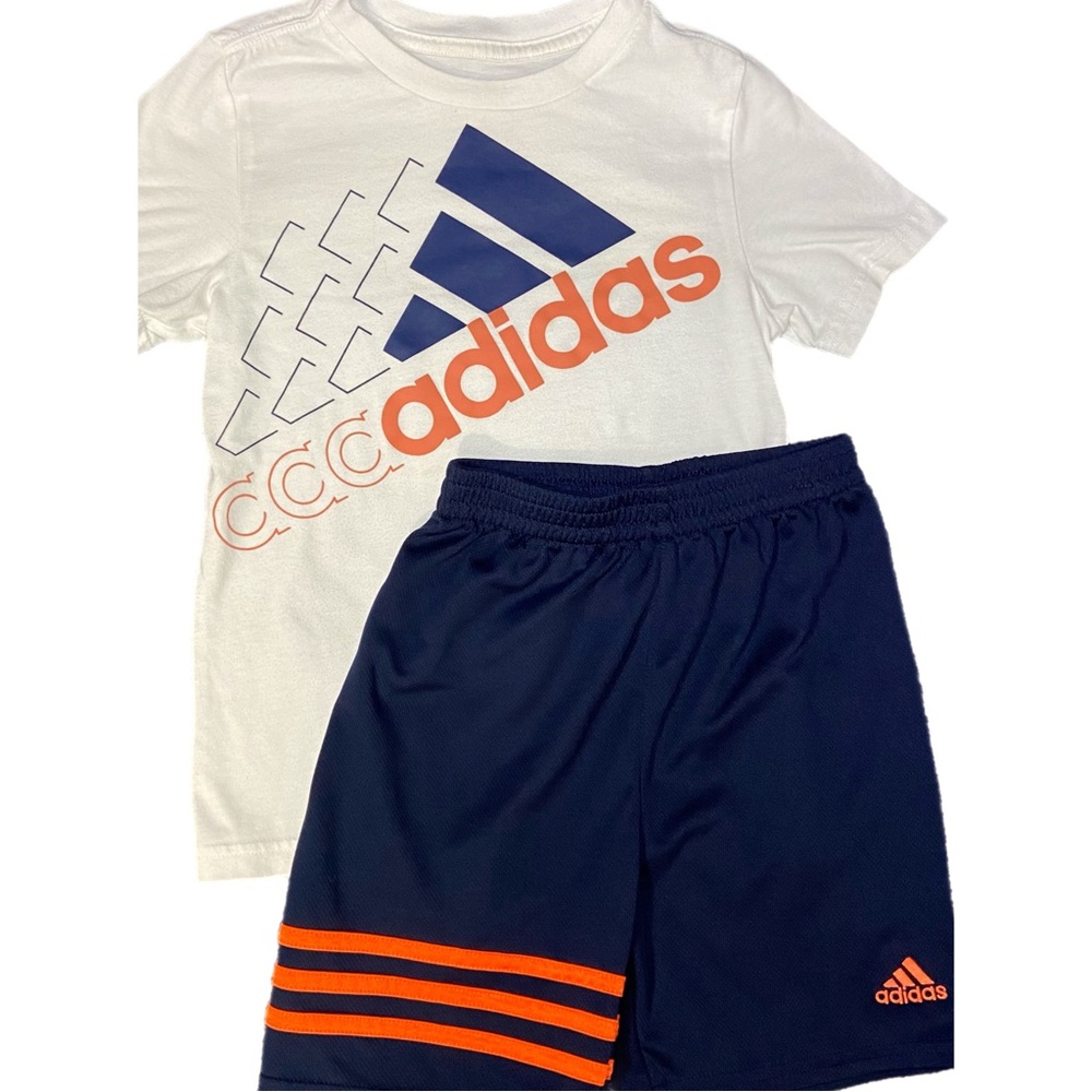 Boys Adidas 2pc Logo Short Set